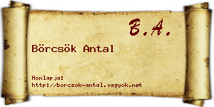 Börcsök Antal névjegykártya
